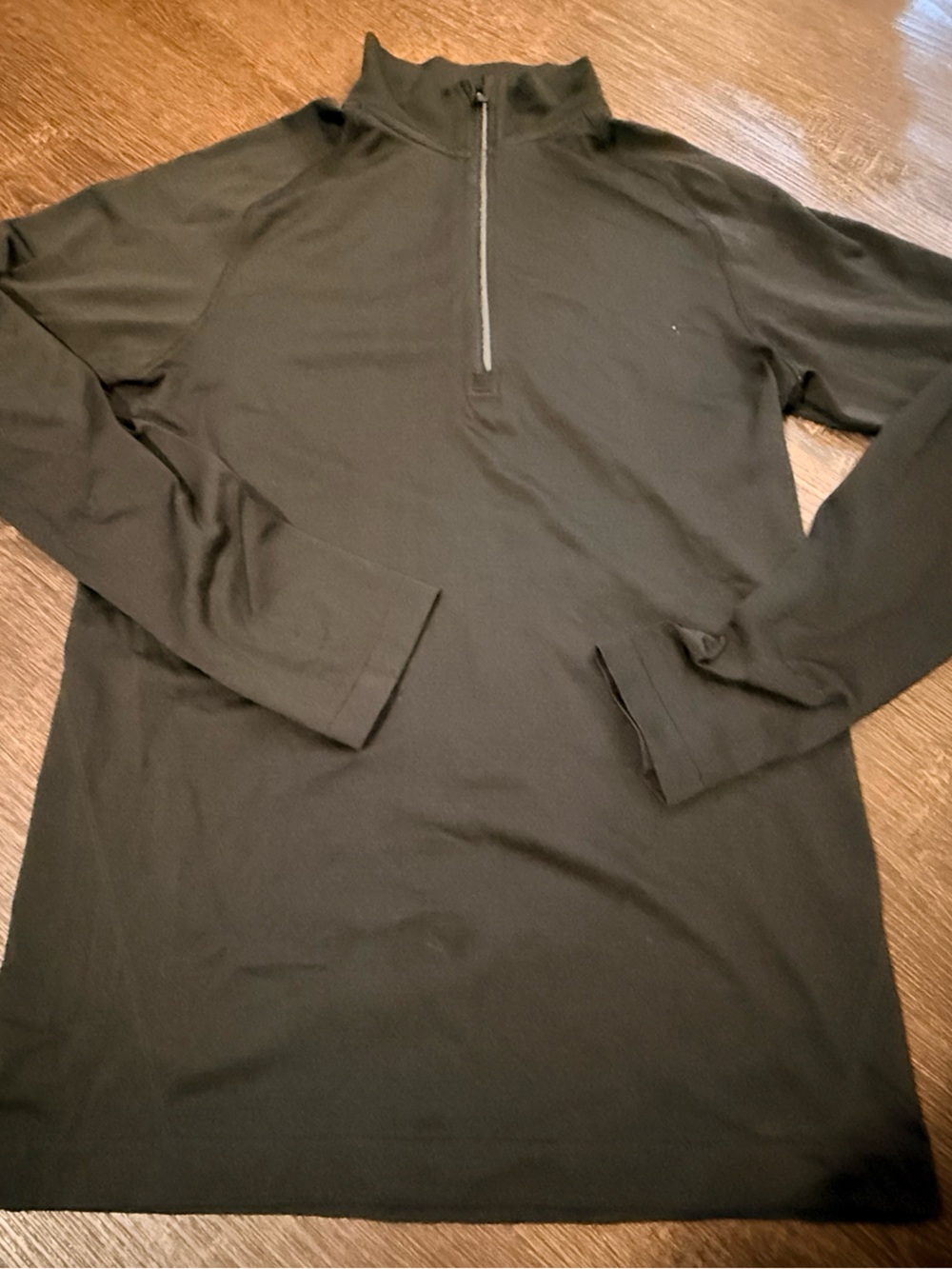lululemon athletica Black Long-Sleeve quarter zip run top